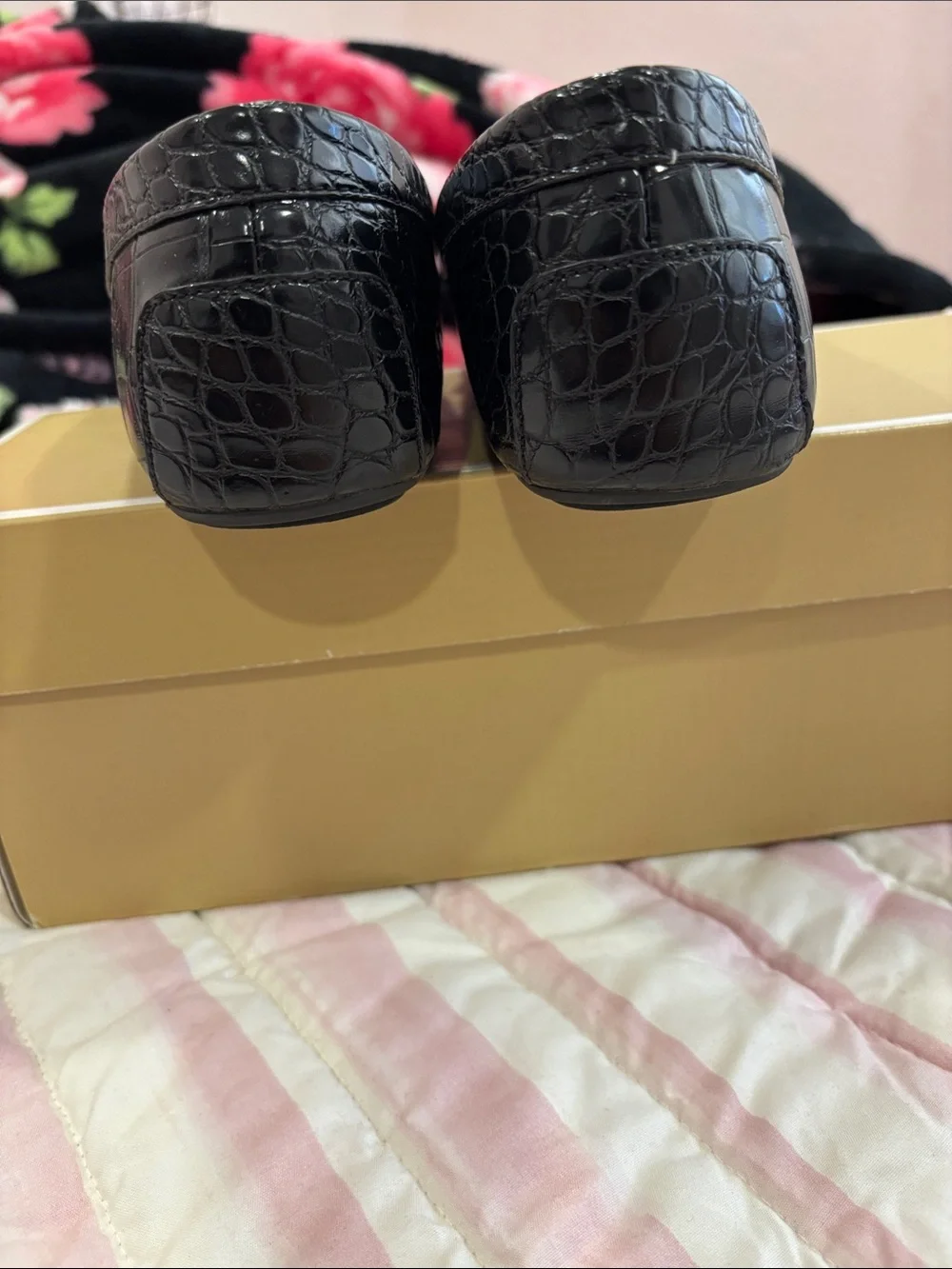 Michael Kors Black Loafers with MK Logo Soles